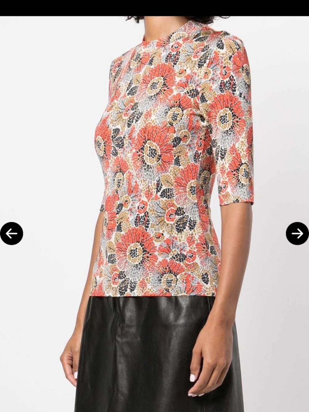 Rosetta Getty Mosaic Floral Print Top